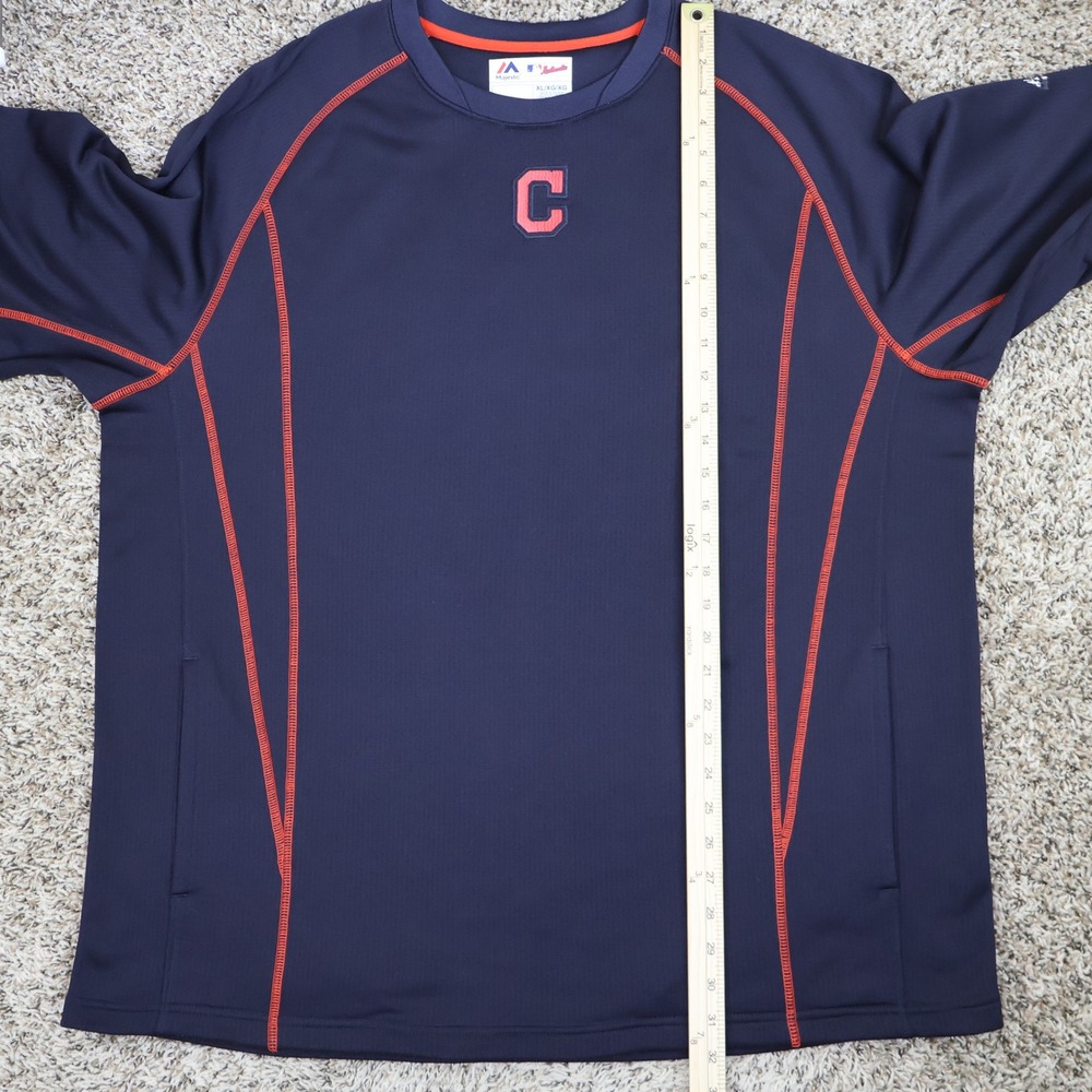 2015 Majestic Cleveland Indians Authentic Training Pullover XL Navy Blue MLB Top - Picture 15 of 16